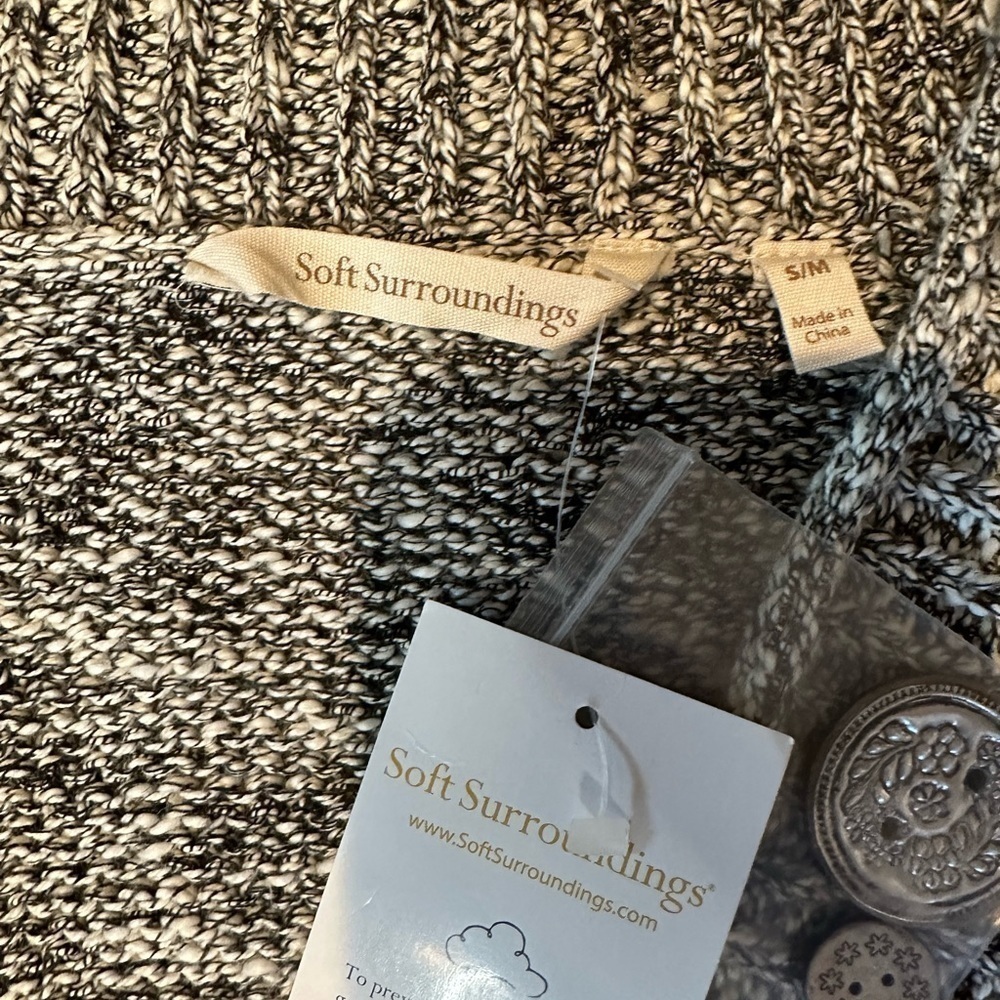 Soft Surroundings Chiang Mai Cotton Knit Wrap Poncho Cardigan - Picture 6 of 8
